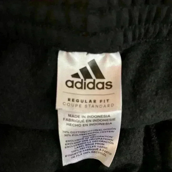 BNWOT Girl’s Adidas Sweats in Black w  Pink,Purple, Blue and Yellow Side Stripe - Picture 10 of 10